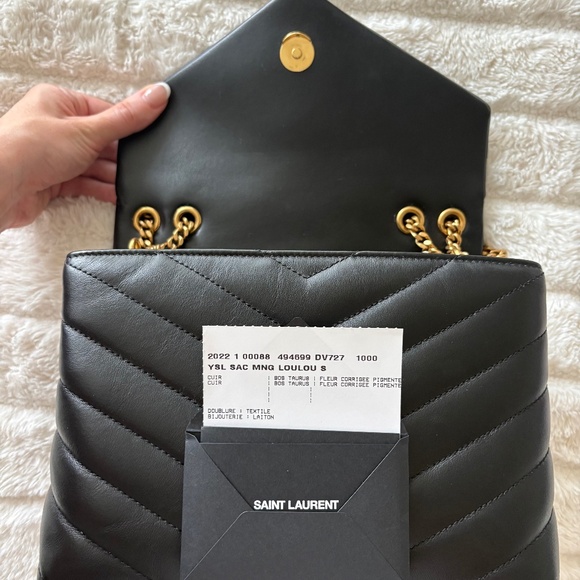 Saint Laurent YSL Small Loulou Chain Leather Shoulder Bag - Picture 4 of 16